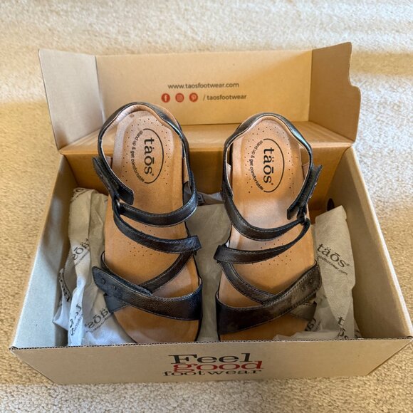 Taos Footwear Women's Grand Z Pewter Sandals Sz 7 - Picture 5 of 6